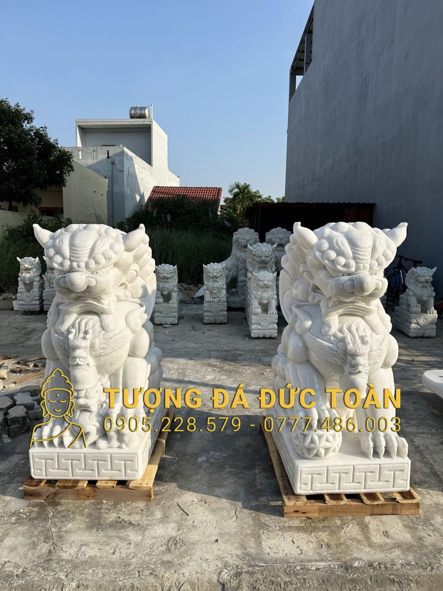 MẪU TƯỢNG KỲ LÂN ĐÁ ĐẸP MÀU TRẮNG CAO 1,2M LAN_01