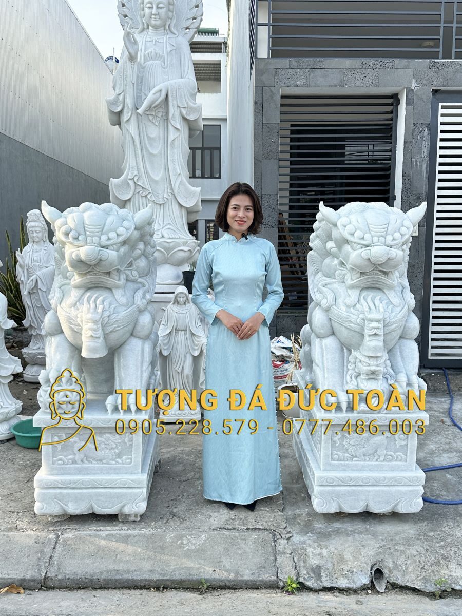 TƯỢNG KỲ LÂN ĐẾ CHẠM TỨ LINH cao 1,5m VỀ GIA LAI LAN_03